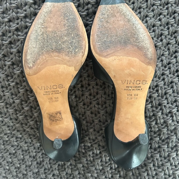 Vince Black Leather D'Orsay Pumps - Picture 5 of 5